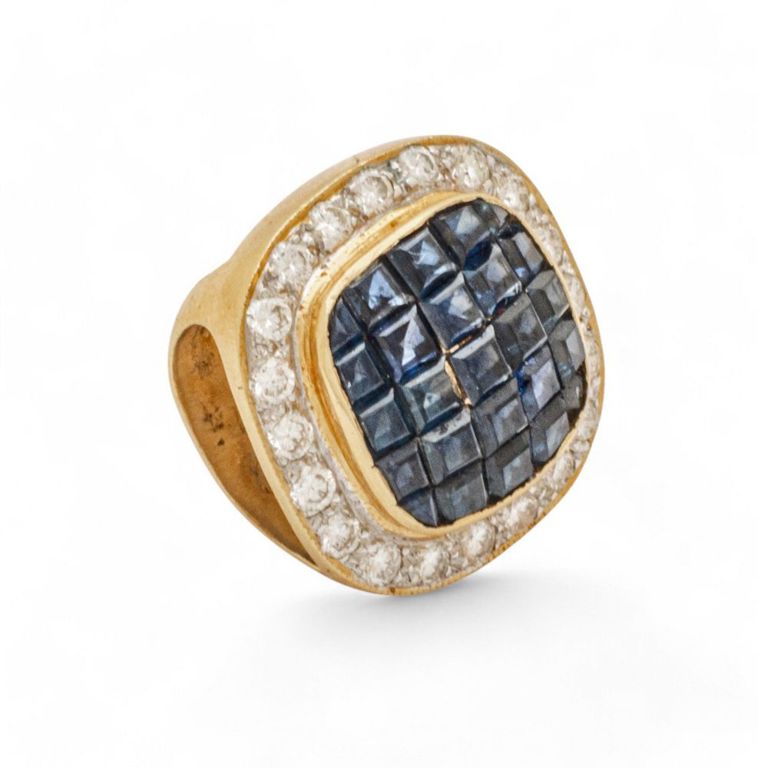 18k gold sapphire and diamond slide