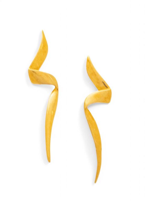 18k gold sculptural earrings