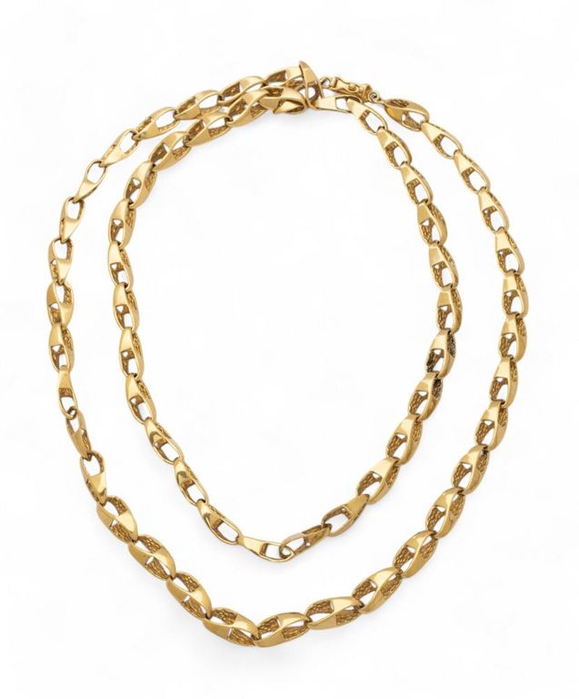 14k yellow gold modernist chain necklace