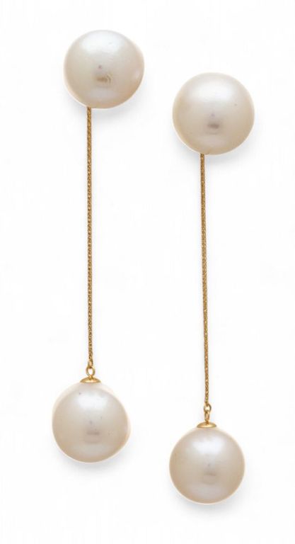 South Sea pearl gold convertible earrings
