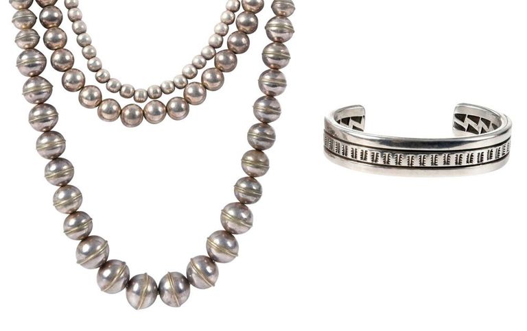 Sterling silver beaded necklaces and bracelet