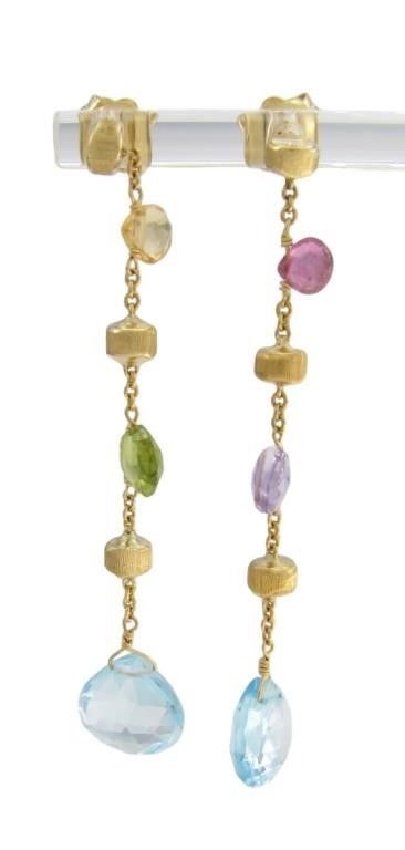 18k yellow gold mixed stone earrings