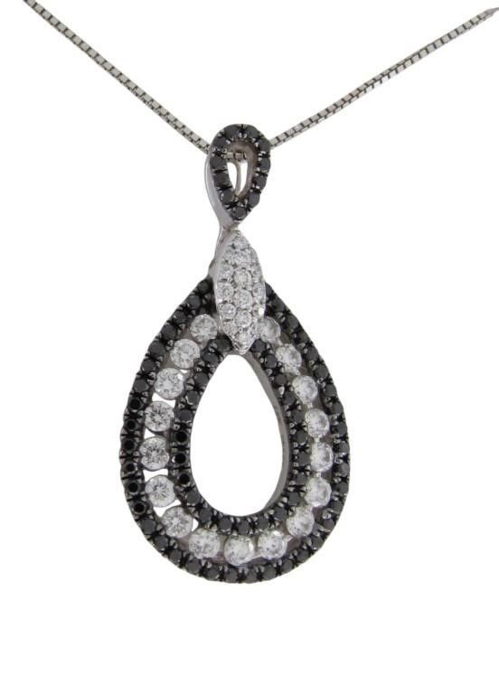 14k white gold diamond pendant necklace