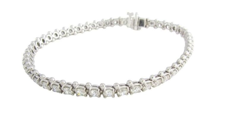 14k white gold diamond tennis bracelet
