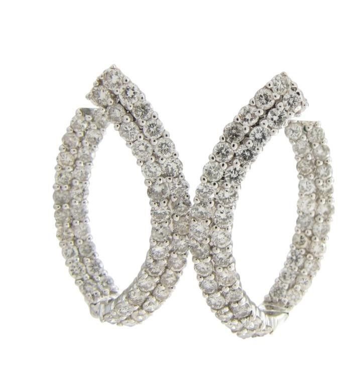 18k white gold diamond earrings