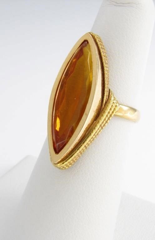 18k yellow gold citrine ring