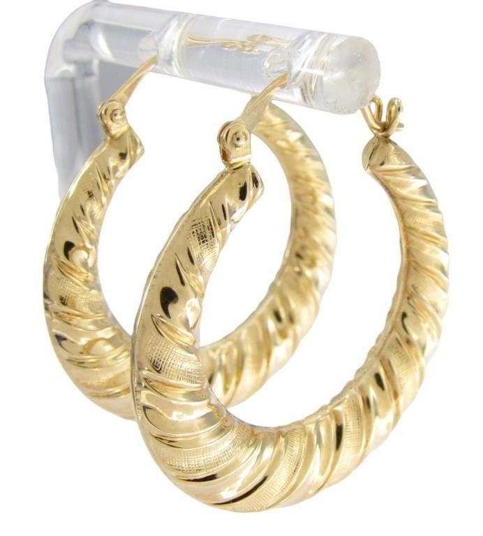 14k yellow gold hoop earrings