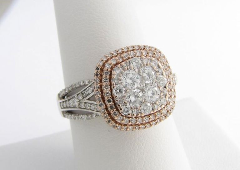 10k white and rose gold diamond ring
