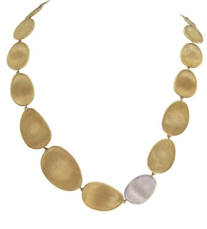 18k white and yellow gold diamond collar necklace