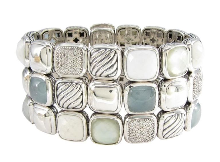 Sterling silver multi-stone bracelet