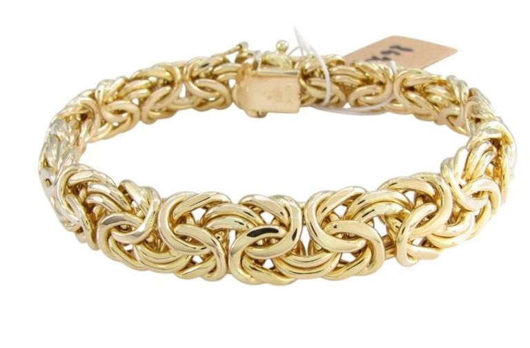 14k yellow gold interlocking link bracelet
