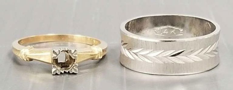 Vintage 14k white gold ring