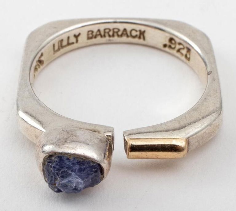 Sterling silver and 14k yellow gold tanzanite ring