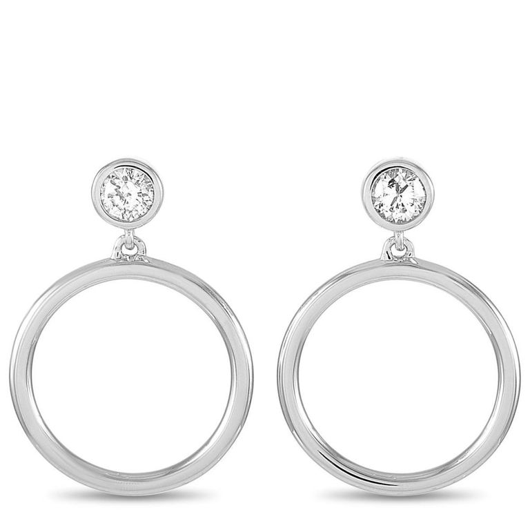 14k white gold diamond earrings