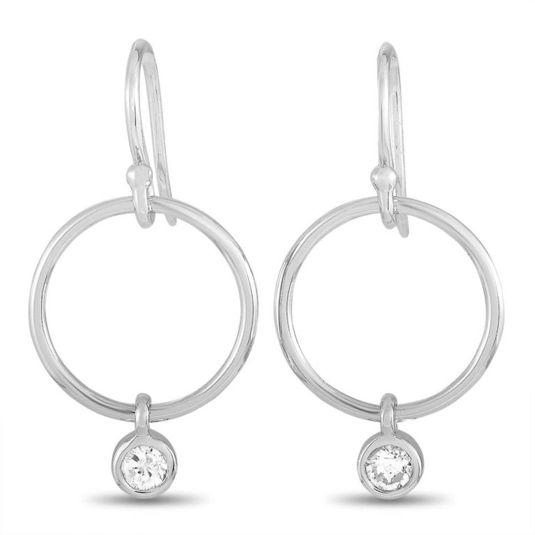 14k white gold diamond earrings