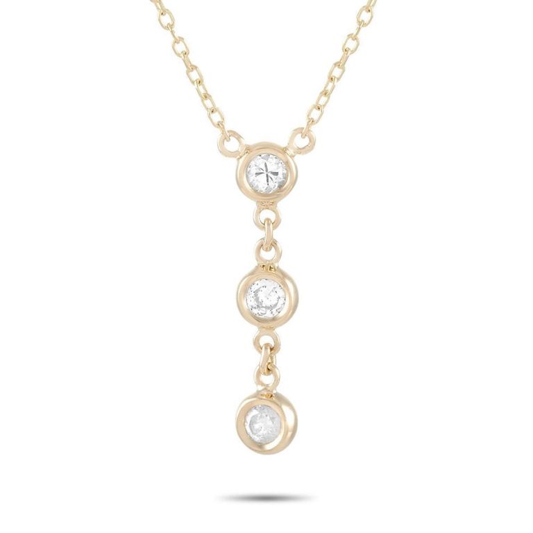 14k yellow gold diamond necklace