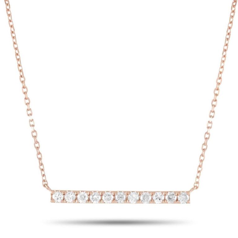 14k rose gold diamond pendant necklace