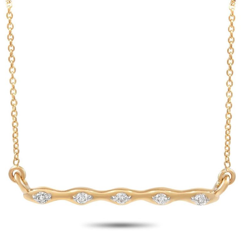14k yellow gold diamond necklace