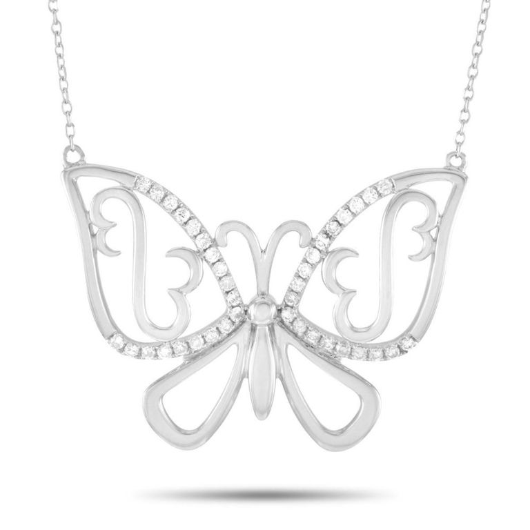 14k white gold diamond necklace