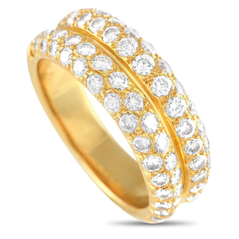 18k yellow gold diamond half eternity ring