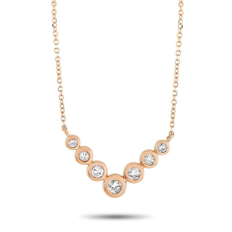 14k rose gold diamond pendant necklace