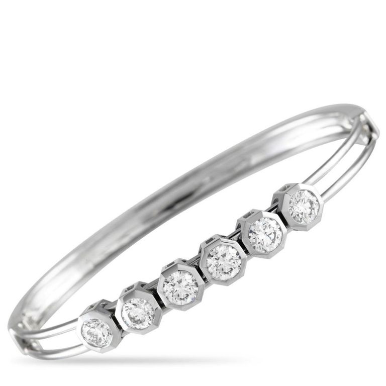 18k white gold diamond bangle bracelet