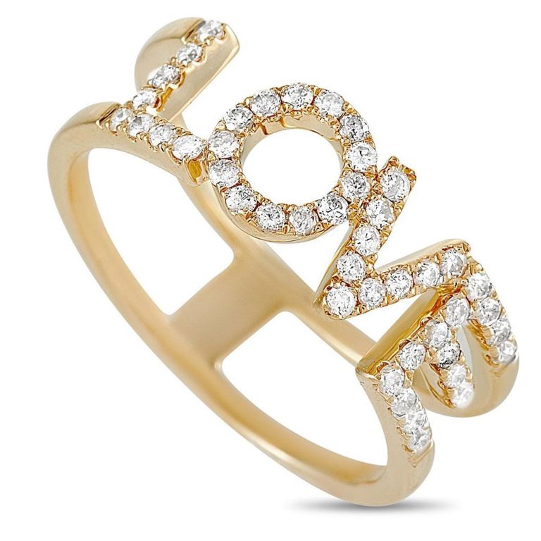 14k yellow gold diamond ring