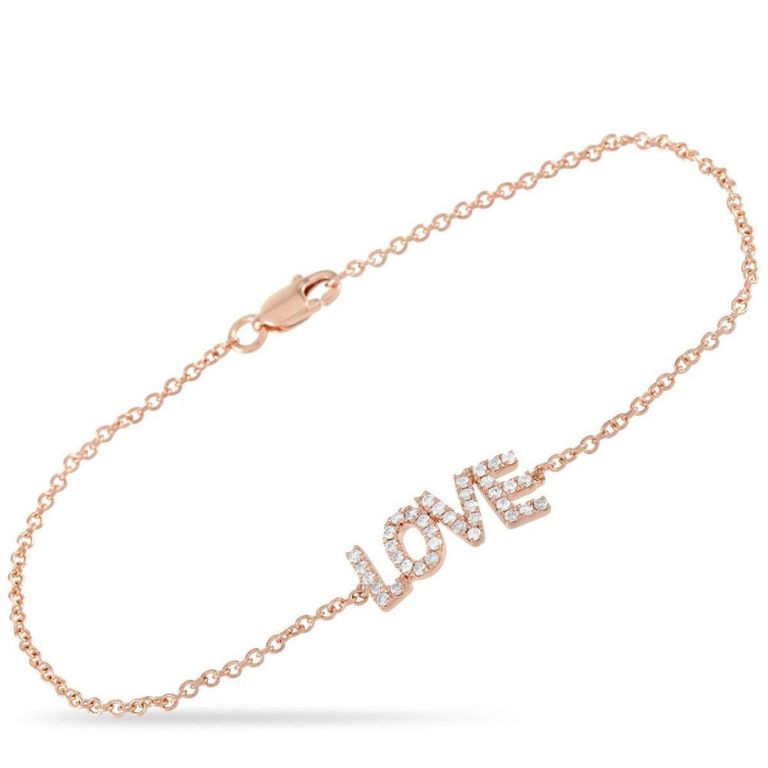 14k rose gold diamond bracelet