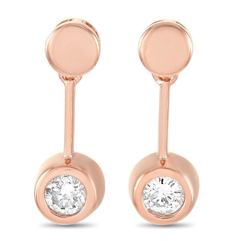 14k rose gold diamond earrings