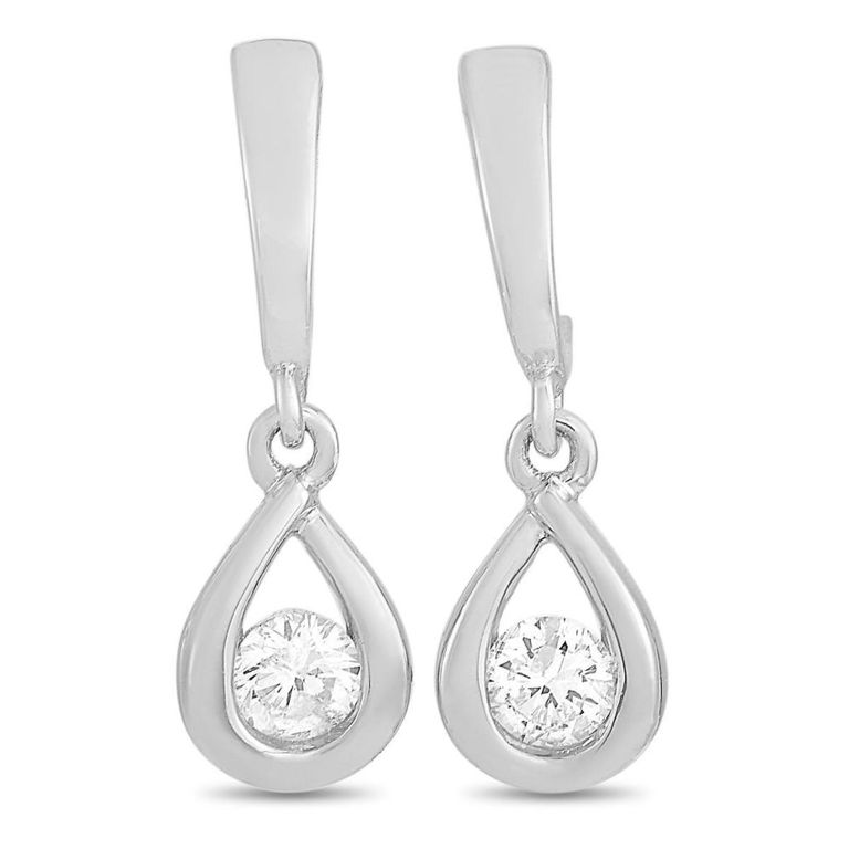 14k white gold diamond earrings