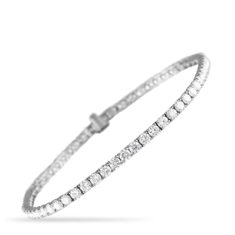 14k white gold diamond tennis bracelet