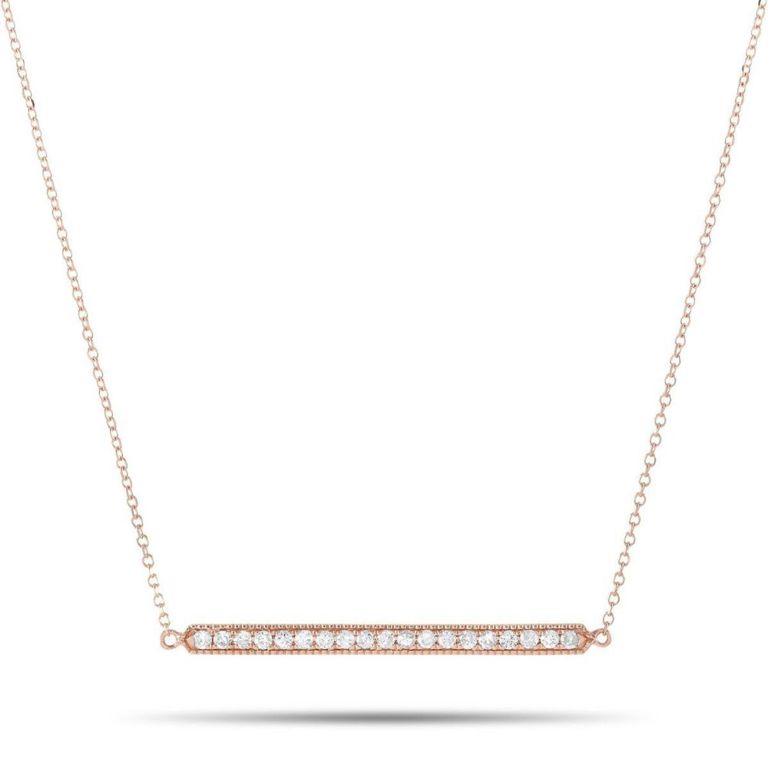 14k rose gold diamond pendant necklace