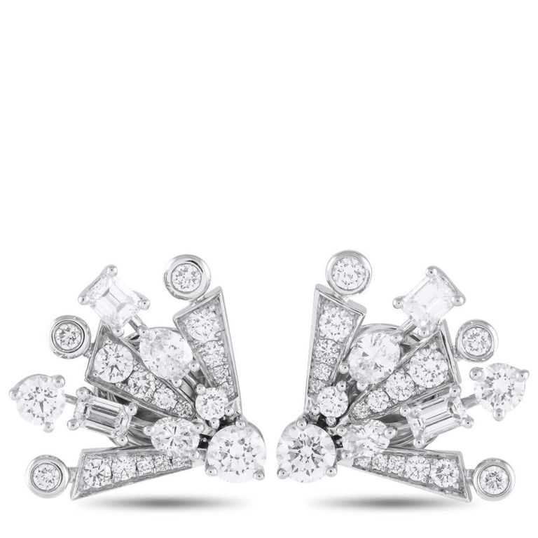 18k white gold diamond earrings