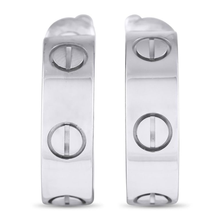 18k white gold hoop earrings