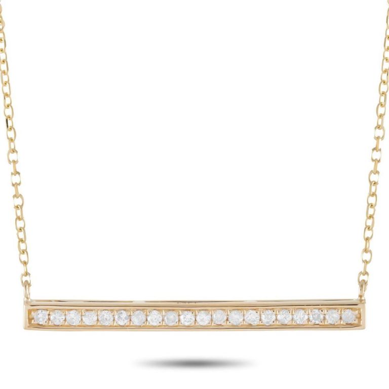 14k yellow gold diamond pendant necklace