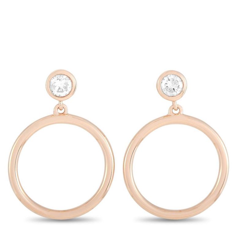 14k rose gold diamond earrings
