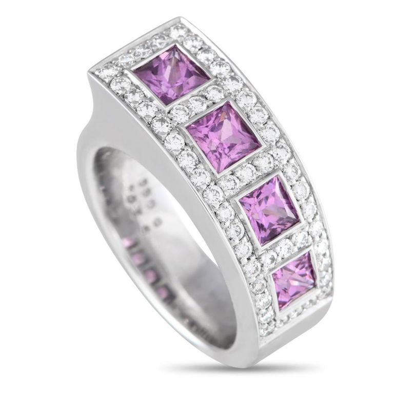 18k white gold sapphire and diamond ring