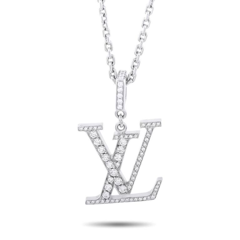 18k white gold diamond pendant necklace