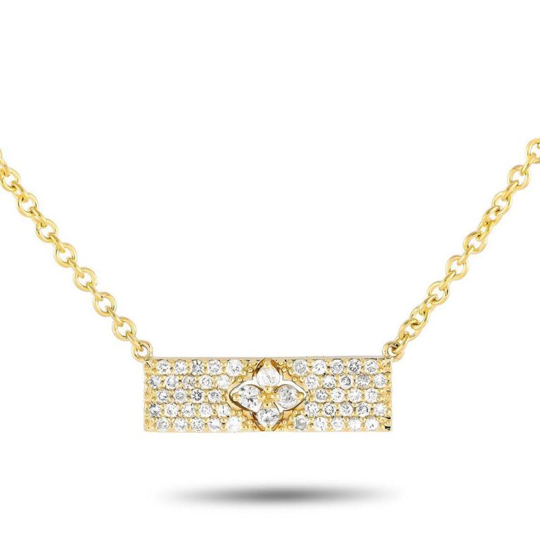 14k yellow gold diamond necklace