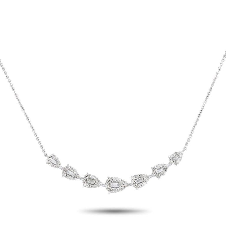 14k white gold diamond necklace