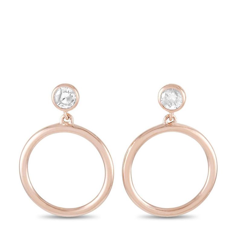 14k rose gold diamond earrings