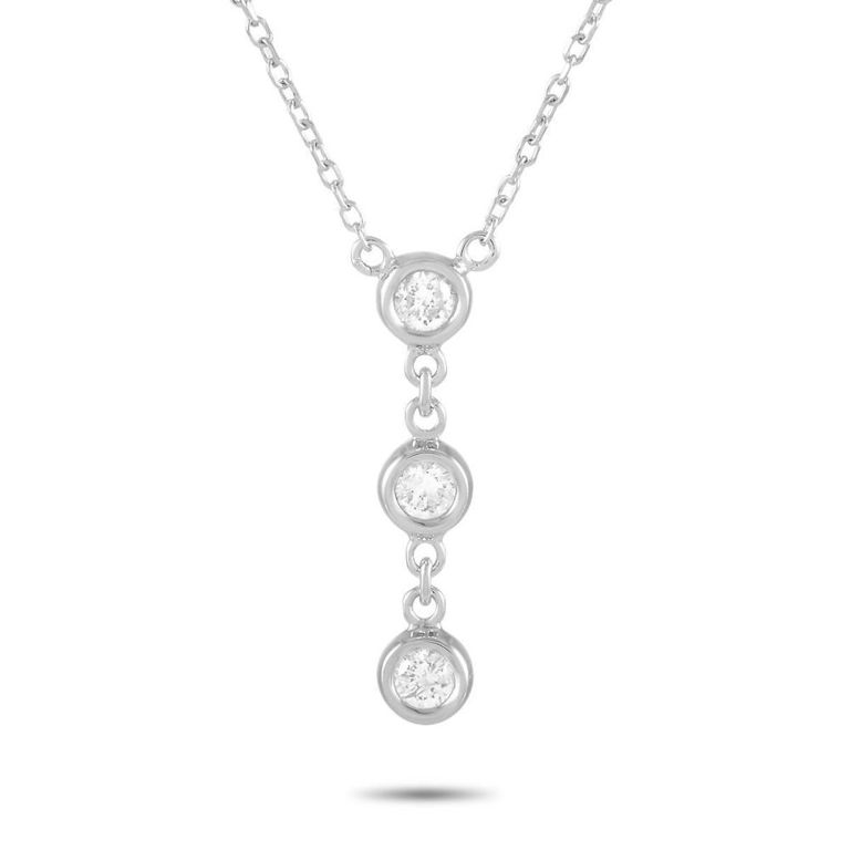 14k white gold diamond necklace