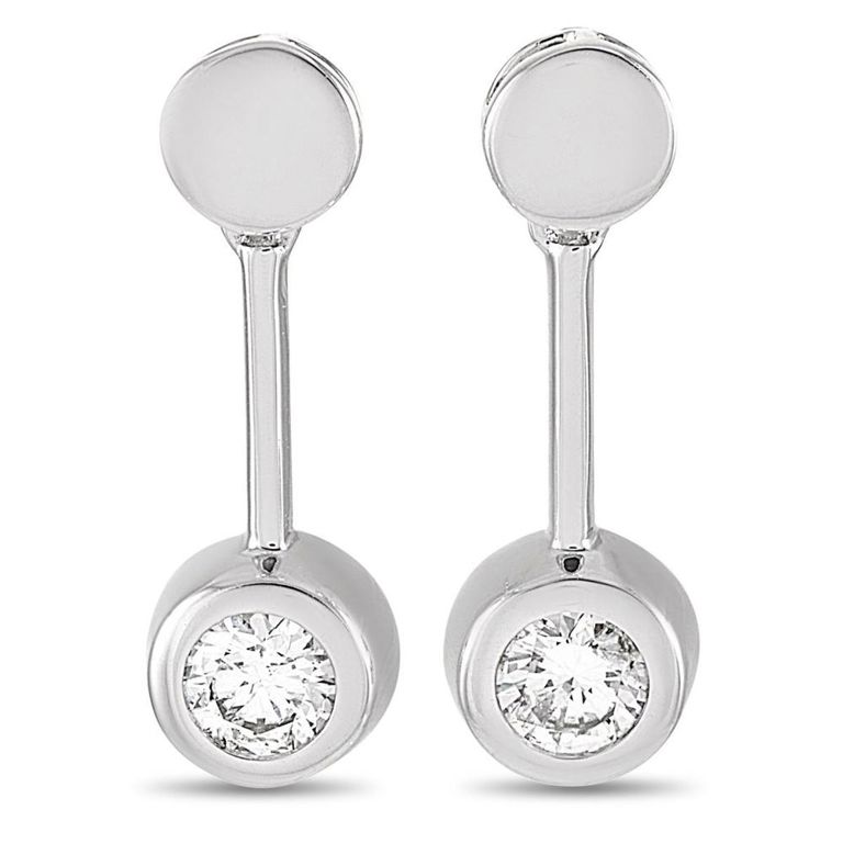 14k white gold diamond earrings
