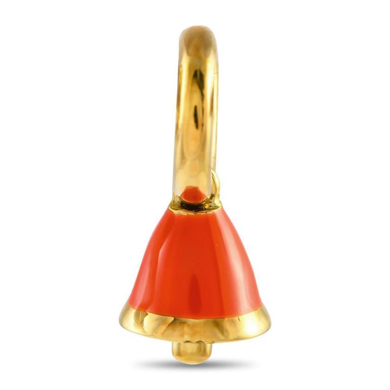 18k yellow gold enamel bell charm