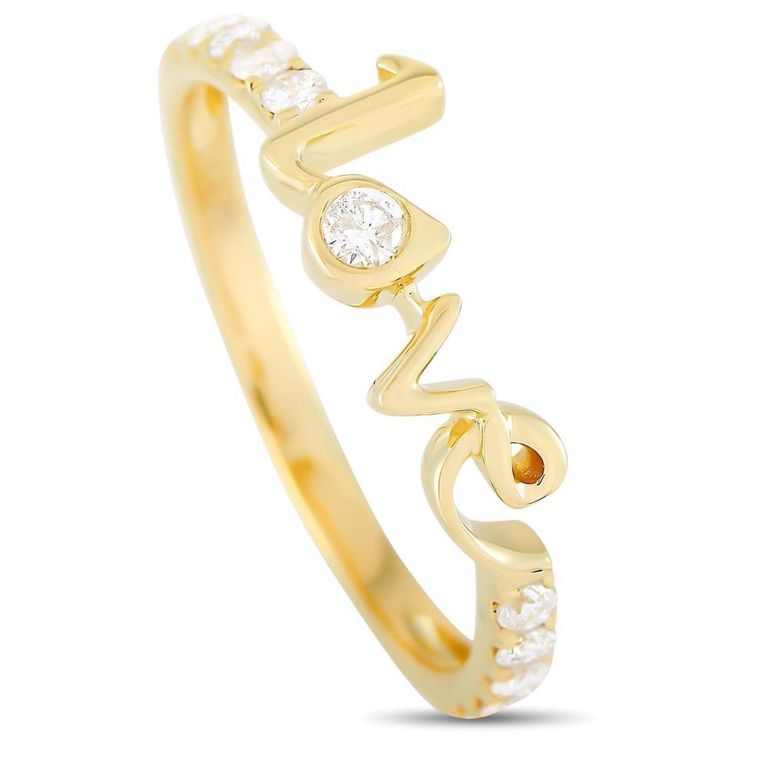 14k yellow gold diamond ring