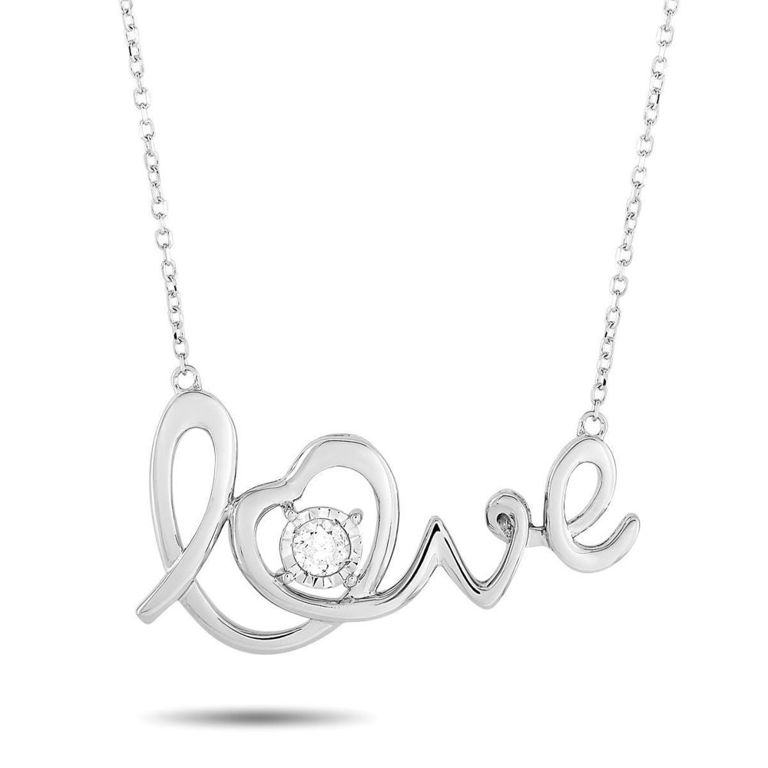 14k white gold diamond pendant necklace