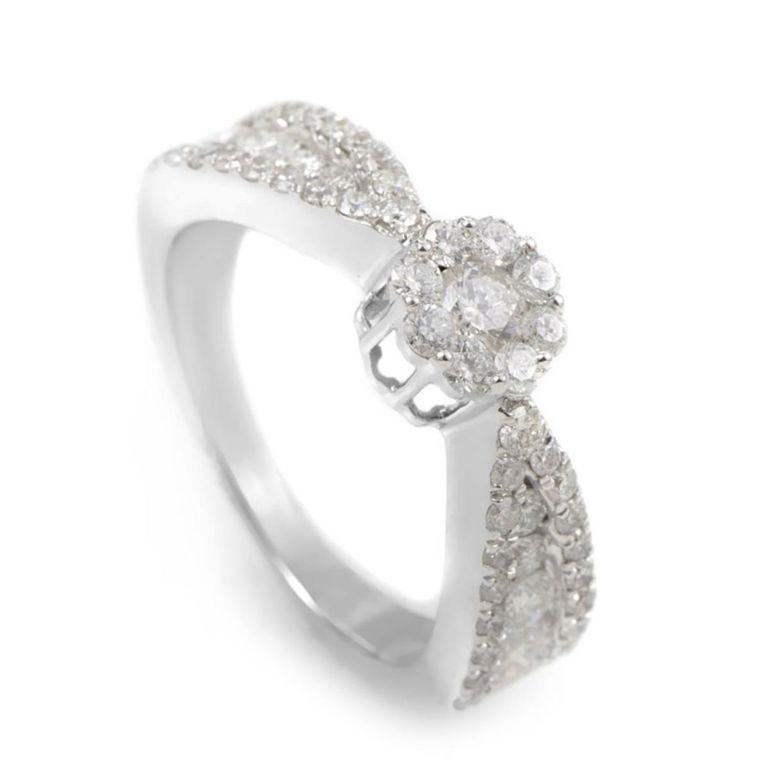 14k white gold diamond ring