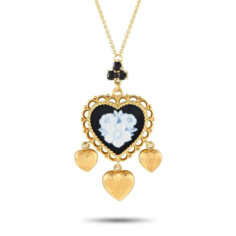 18k yellow gold sapphire and jade necklace