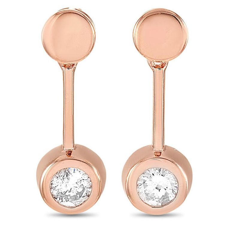 14k rose gold diamond earrings