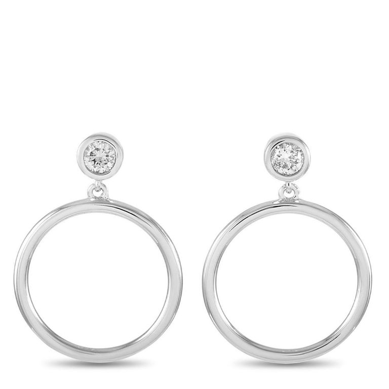 14k white gold diamond earrings
